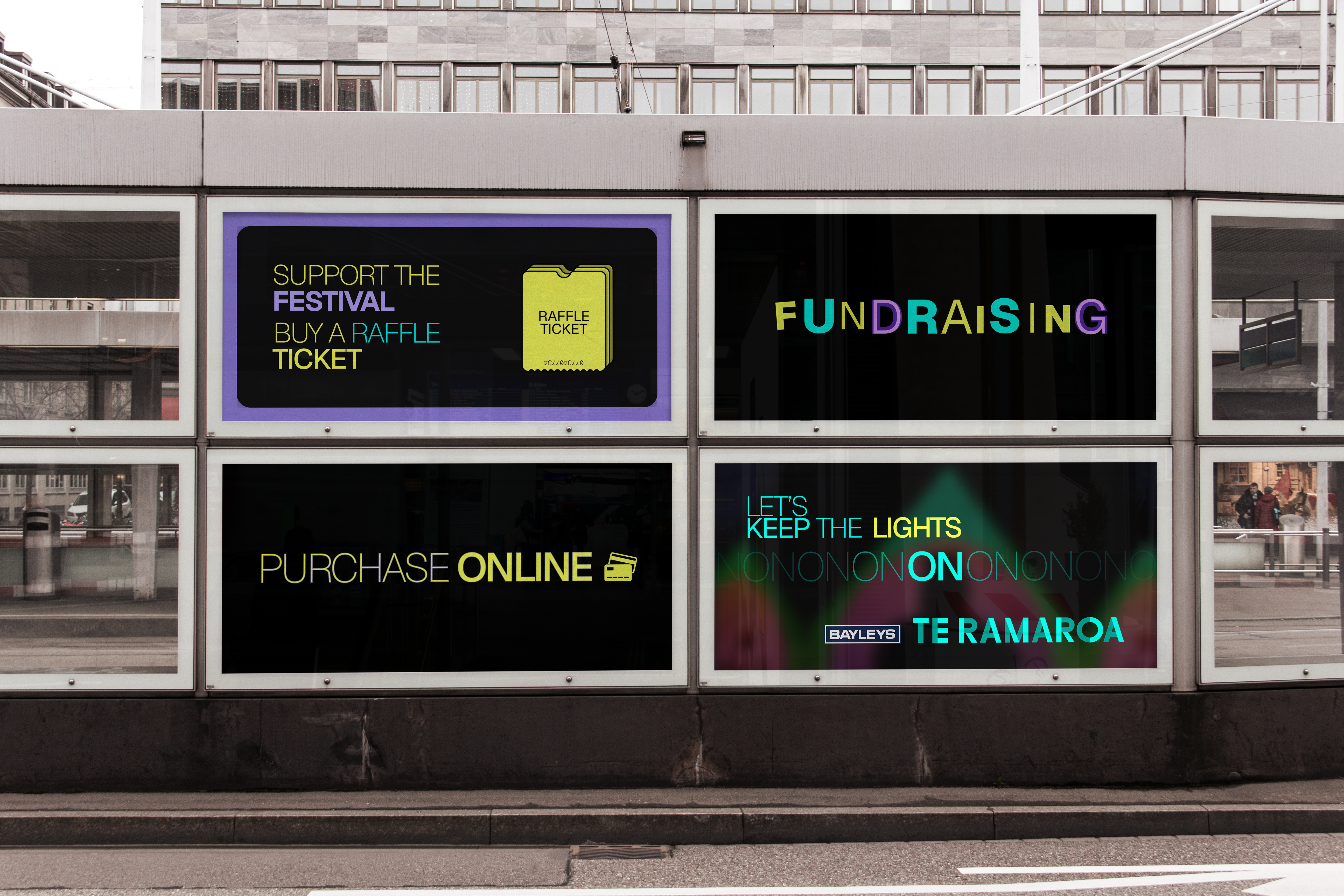 Te Ramaroa Raffle street poster mockup